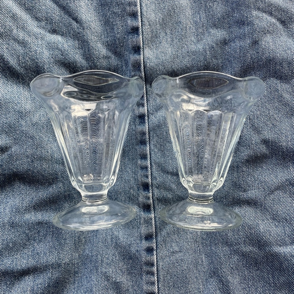Vintage Clear Glass Dessert Cups kig Indonesia milkshake cups florist vase